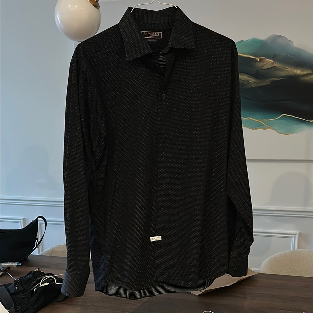 Classic Black Long-Sleeve Dress Shirt